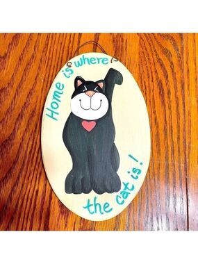 𝅺Cat Wall Hanging - Wooden